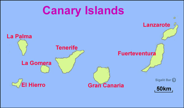 Canary Islands map
