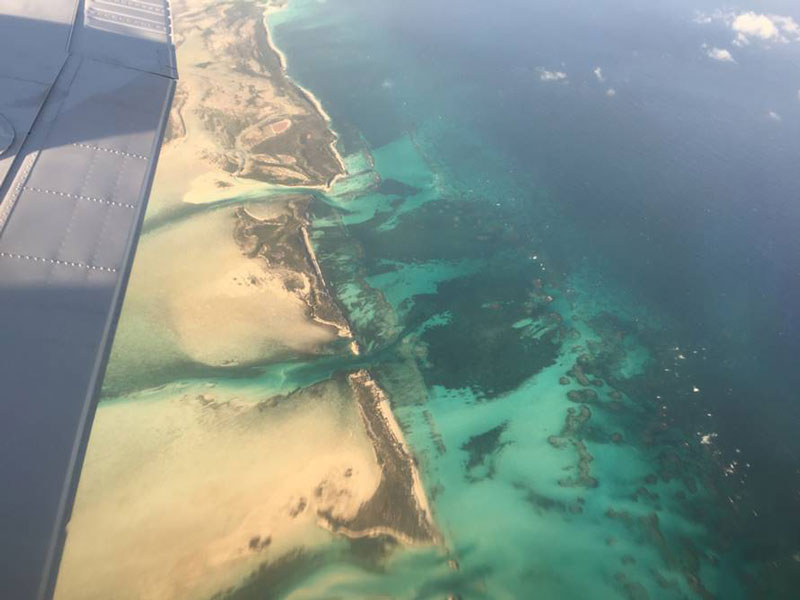 The view from a flight over the Turks and Caicos Islands